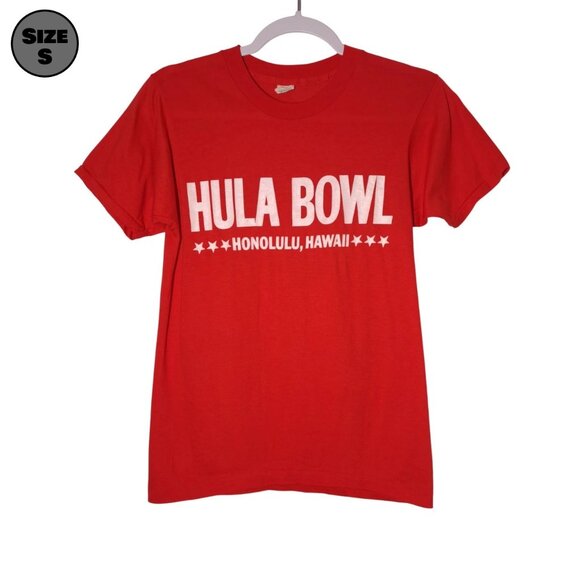 VINTAGE Hula Bowl Honolulu Hawaii USED Shirt: S, Single Stitch, College Football - Picture 1 of 7